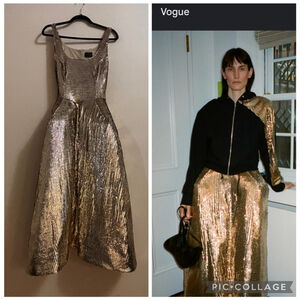 Puppets and Puppets Size 6 Gold Ripley Pannier Dress